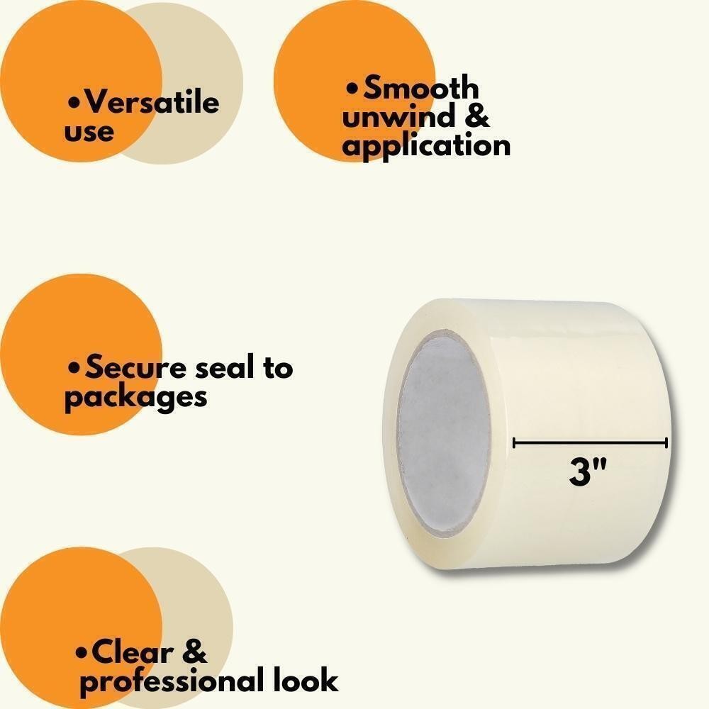 Carton Sealing Clear Packing/Shipping/Box Tape 3″ 110 yd Choose your Rolls & Mil