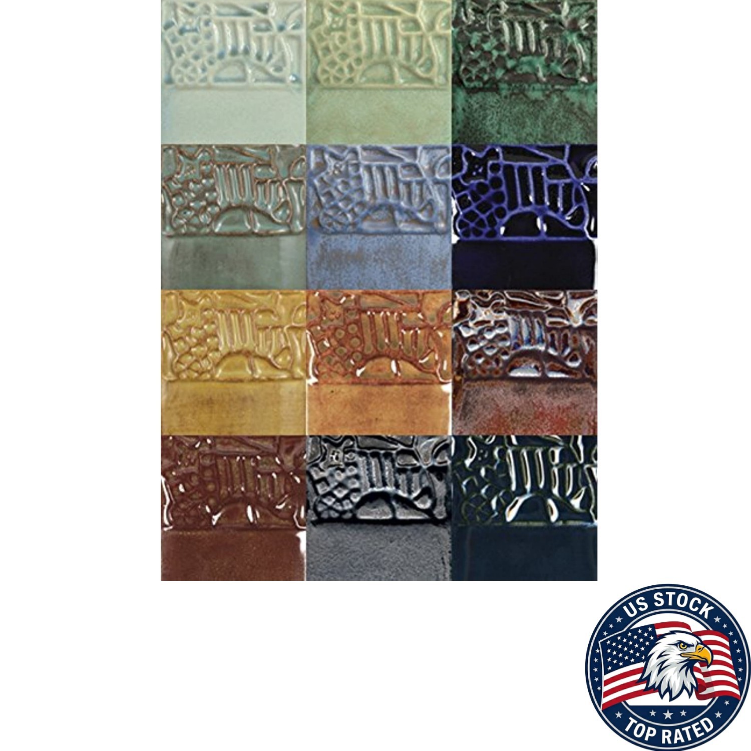 12 Assorted Colors of Non-Toxic Glazes for Stunning Ceramic Art: 4 Oz Containers