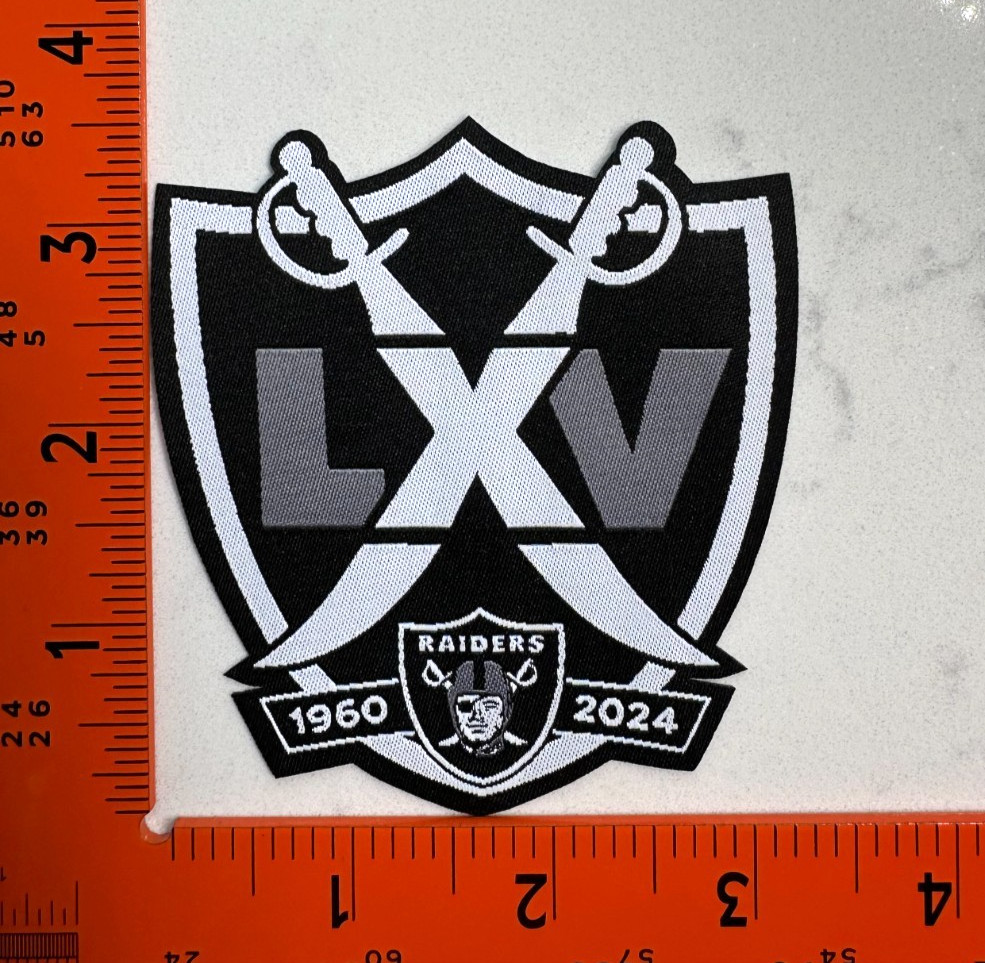 2024 Raiders 65 Seasons Patch LV LXV Iron On Las Vegas Oakland Jersey Emblem