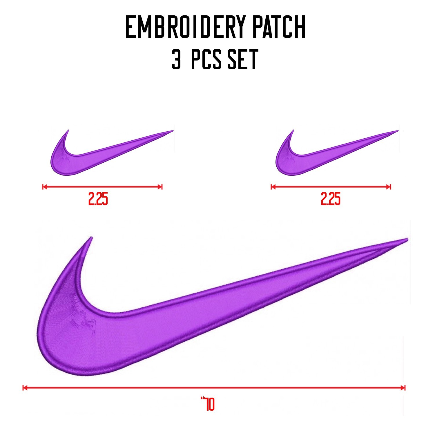 SWOOSH Logo Patch 2.25″ Embroidered Iron/Sew-on Badge for Jackets, Hats,Bags