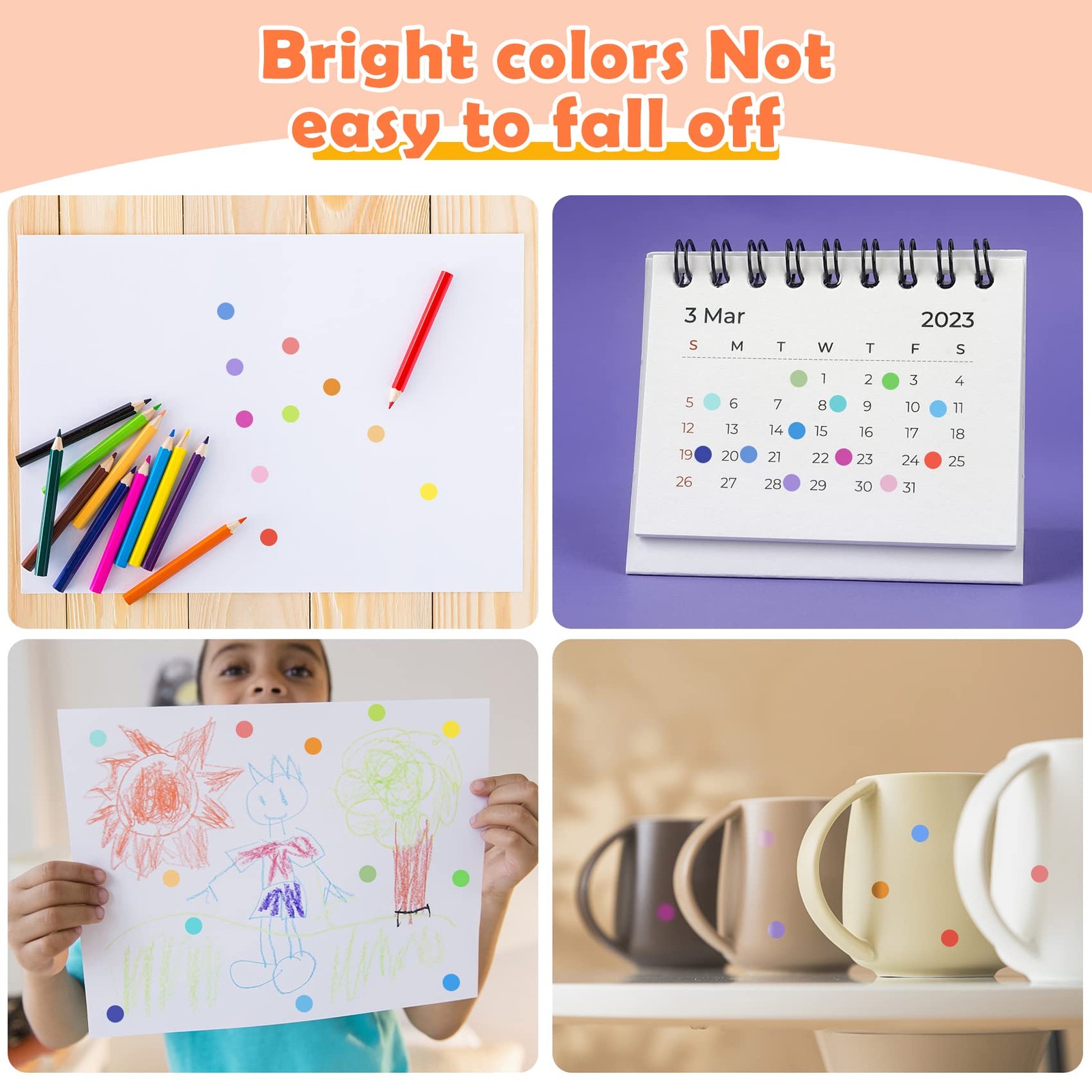 6720 Pcs Small Dot Stickers Round Color Coding Labels Circle Dot Stickers Label