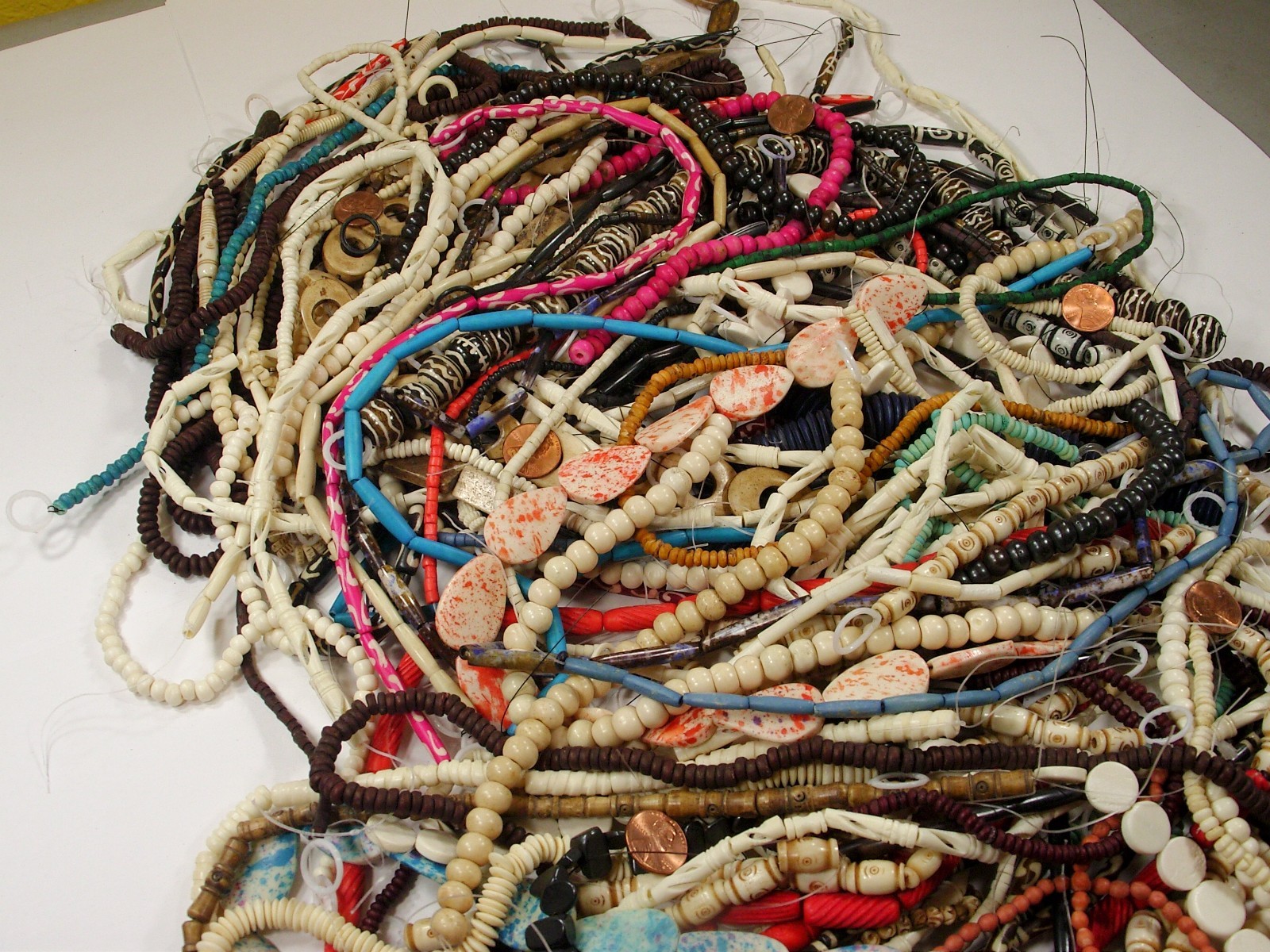 5 LBS Assorted Shapes and Sizes India Handmade Water Buffalo Bone Beads (EK-8) ⭐