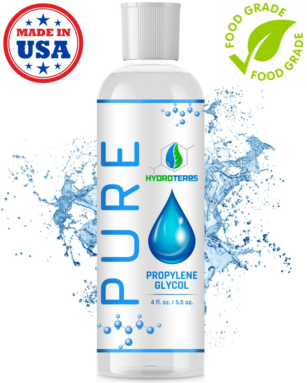 Vegetable Glycerin / Propylene Glycol 4 oz Each USP 99.9 % Pure Food Grade VG PG
