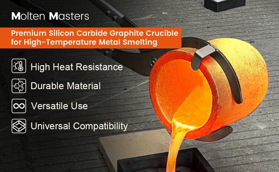 6KG Silicon Carbide Graphite Crucibles,Melting Metal,Withstand High Temperature