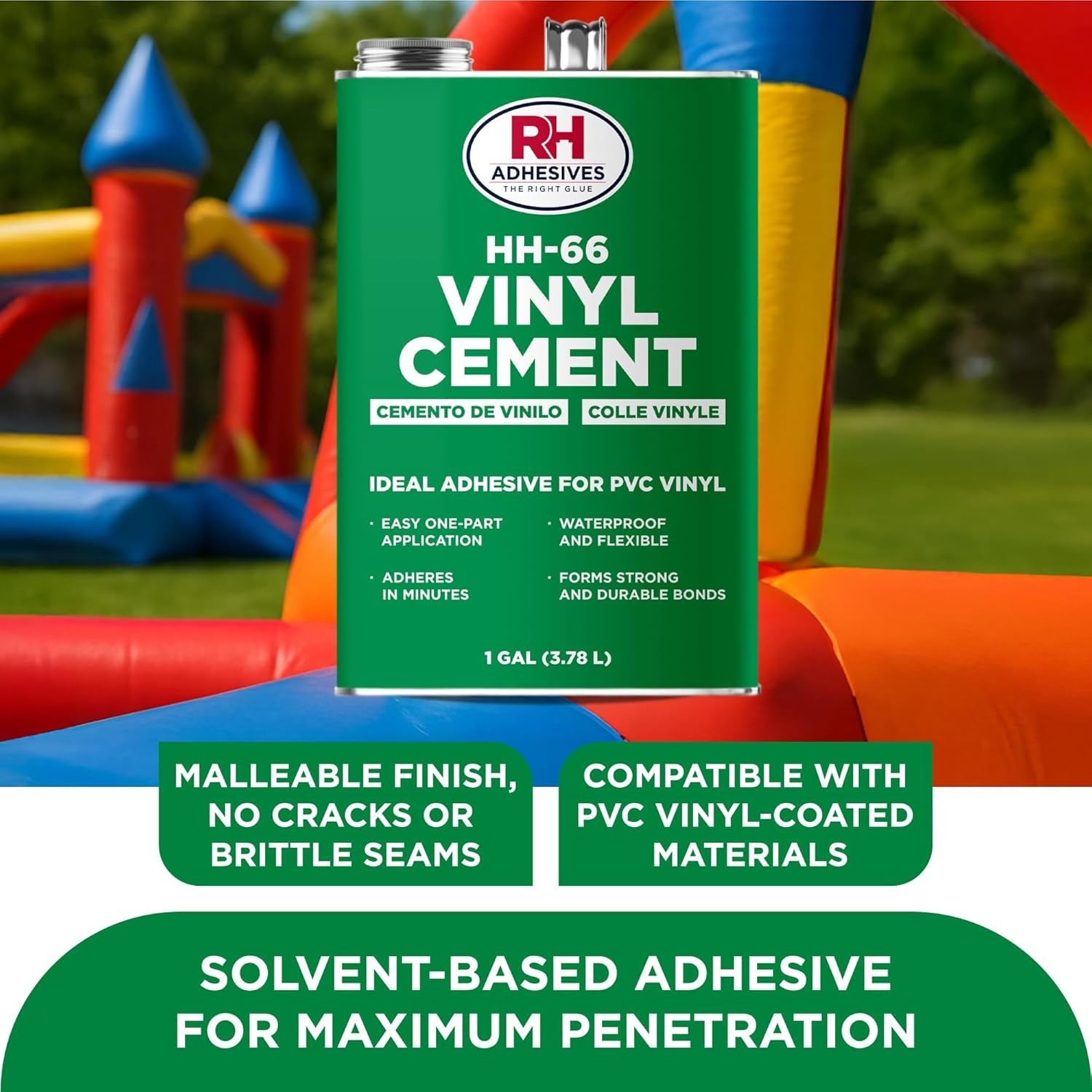 1 Gallon HH-66 Vinyl Cement – Fast-Drying, Flexible Adhesive for PVC and Vinyl