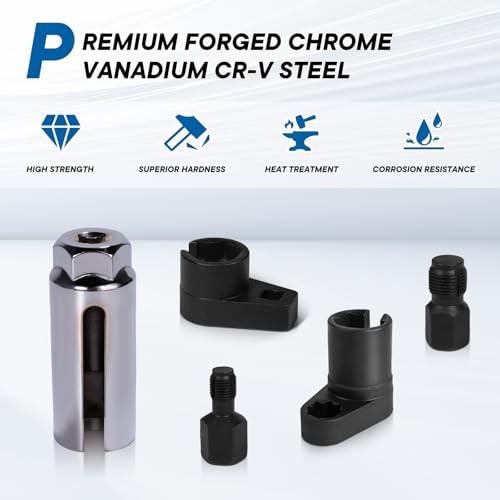 O2 Oxygen Sensor Socket Thread Chaser Set, Automotive O2 1/2*3/8*7/8 5pcs