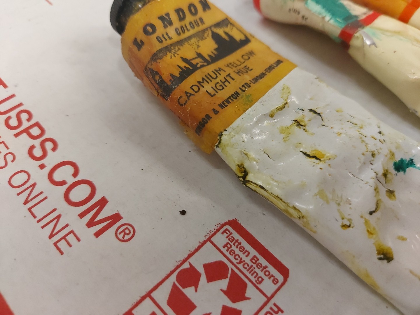 Winsor Newton Oil Paints Tube Vintage Cadmium Orange Yellow Viridian Vermilion