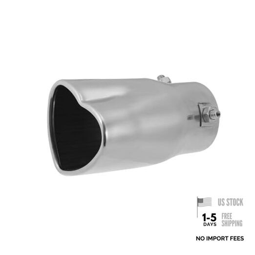 Car Exhaust Tip Pipe 2.36″ Inlet 2.72″x2.32″ Outlet Heart Shaped Exhaust Tail