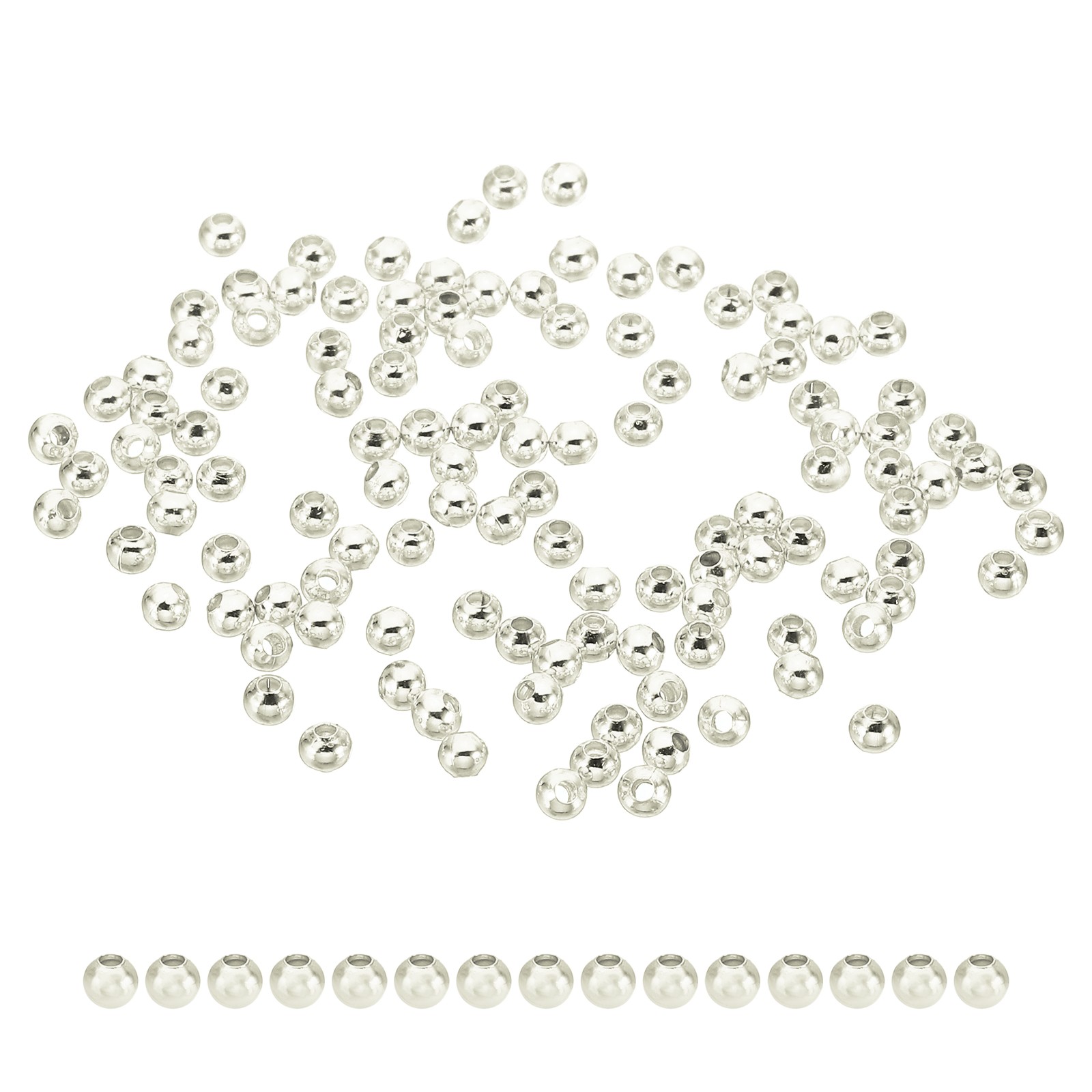 100PCS 3mm Silver Filled Spacer Beads for Jewelry Making