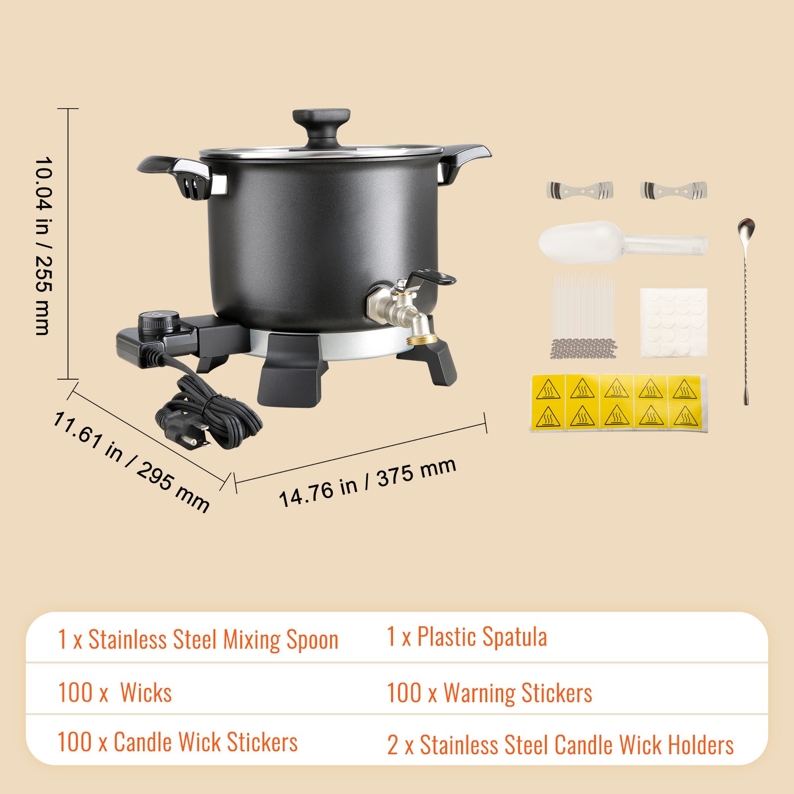 5 Liter Wax Melter for Candle Making Electric Pot Commercial or Home Use