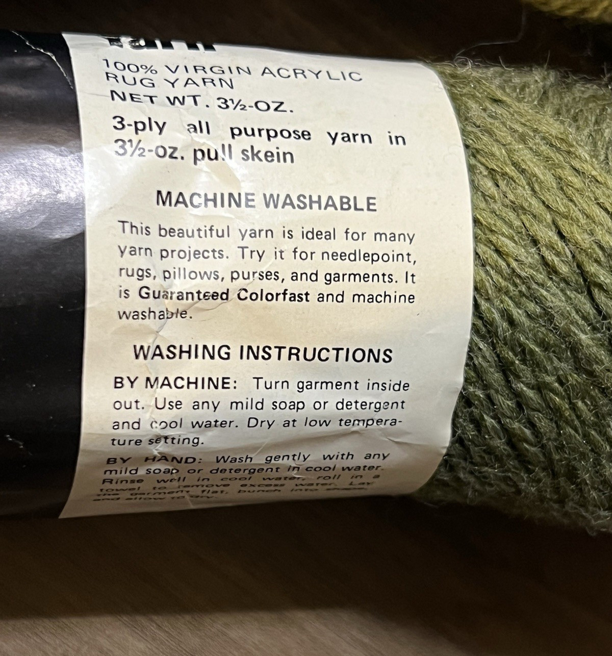 LeeWards HANDICRAFT Yarn OLIVE Acrylic 3.5oz ea 3-ply. Set of 5
