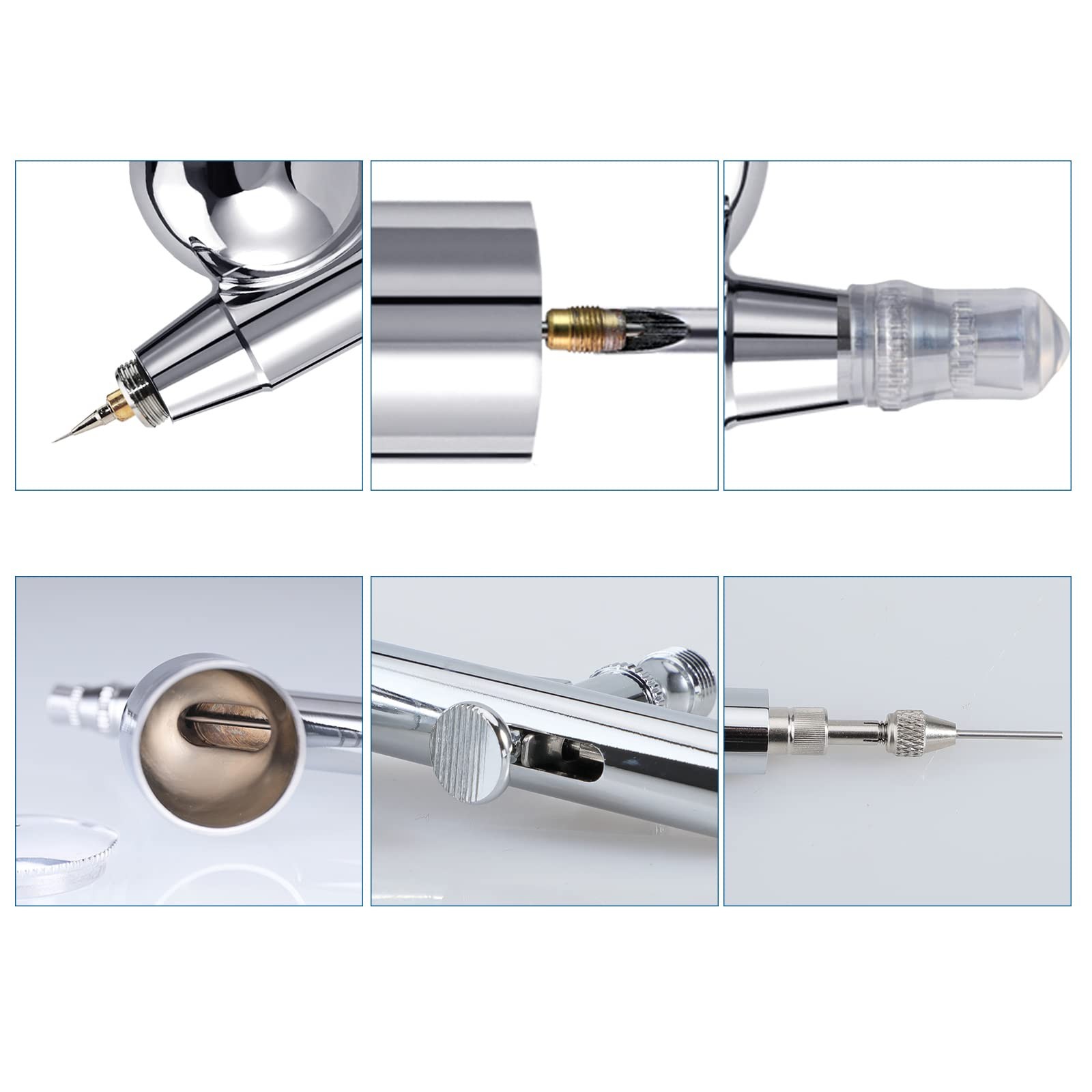 Airbrush Kit Dual-Action Feed Brush with 0.3mm and 1/3 oz. for Hobby, Models,…