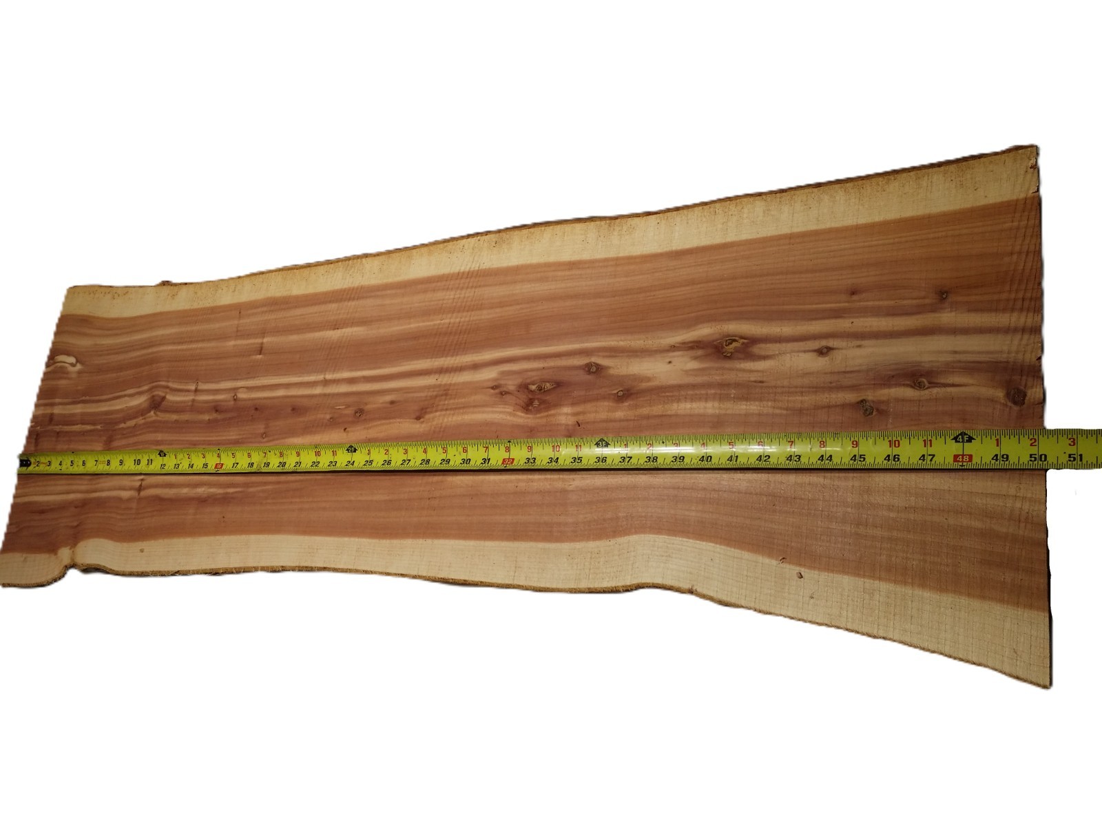 1 LARGE Aromatic Red Cedar Wall Live Edge Slab .75″T x 15-17″W x 49″L SHIPs FREE
