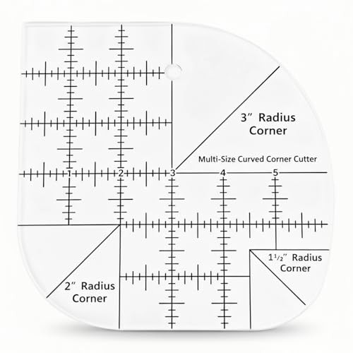 Curved Corner Cutter Quilting Ruler | 6 Acrylic Template Tool | Transparent