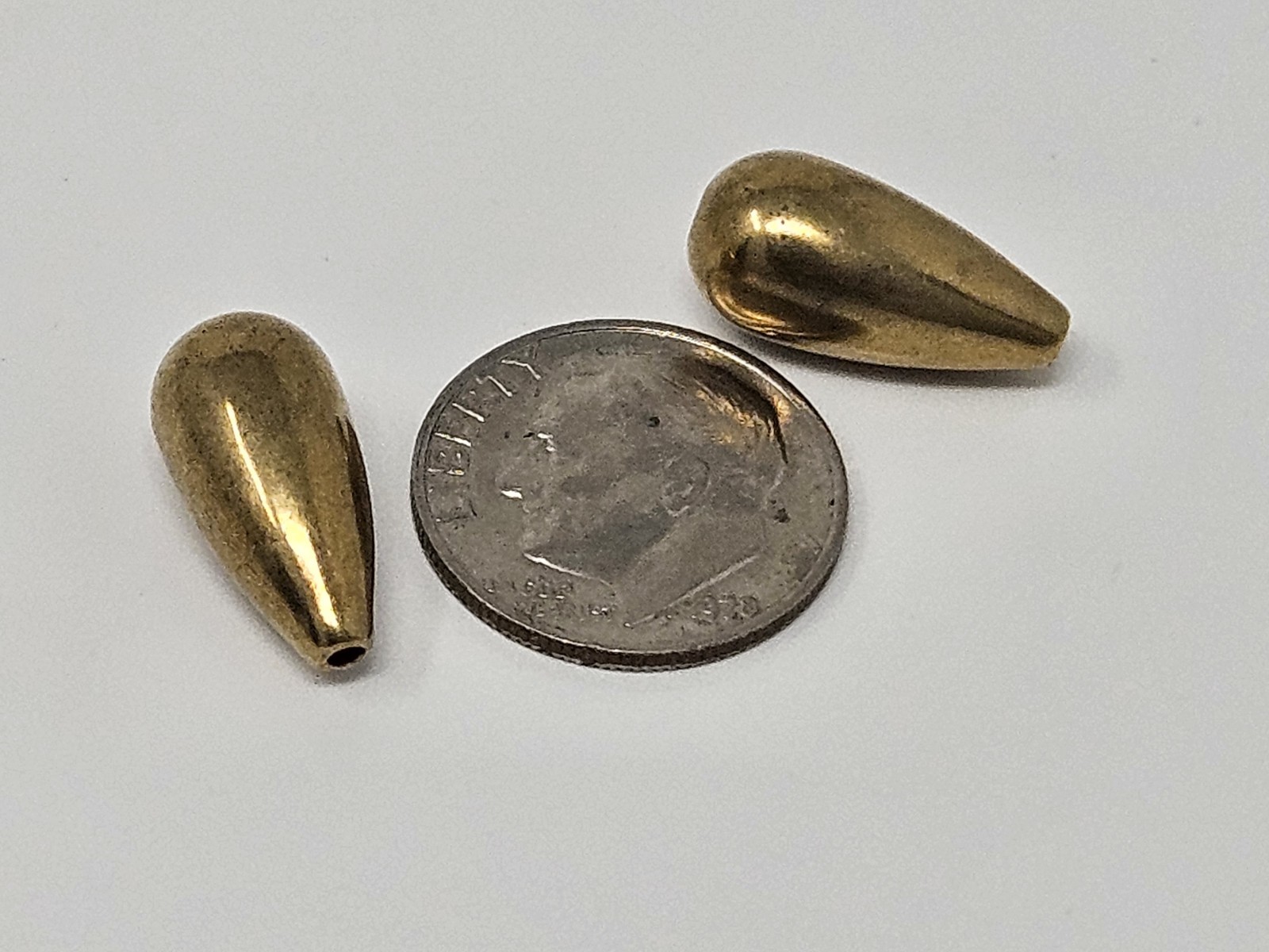 100 Metallic Gold Brass Metal Plated Seamless Plastic 16mm Teardrop Craft Beads