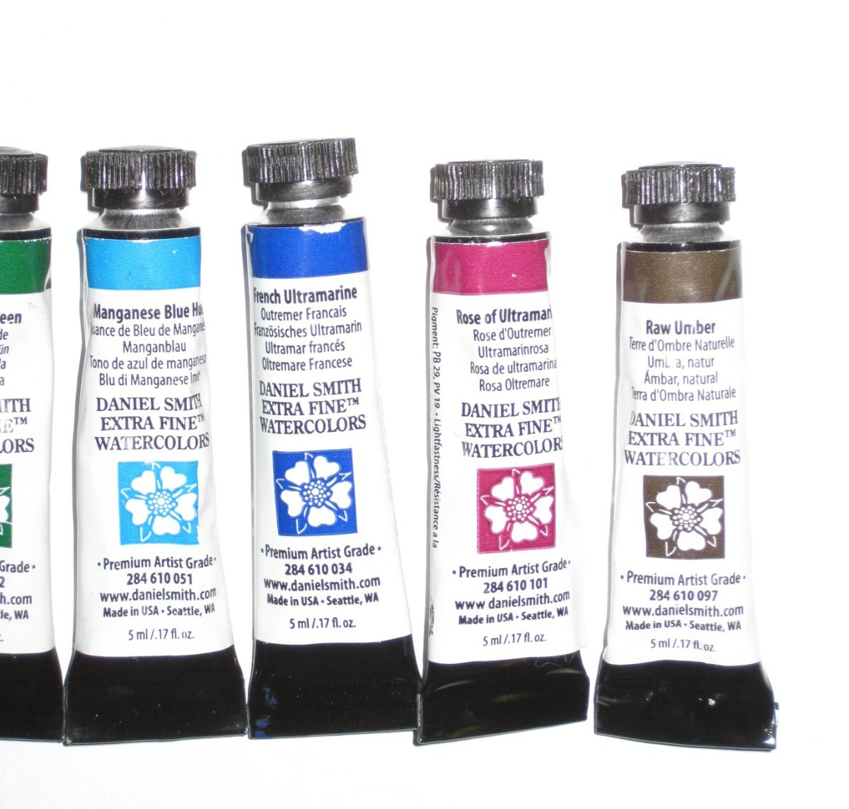 8 Lot Daniel Smith Extra Fine Artist Watercolor paint 5ml tubes ~Free Ship