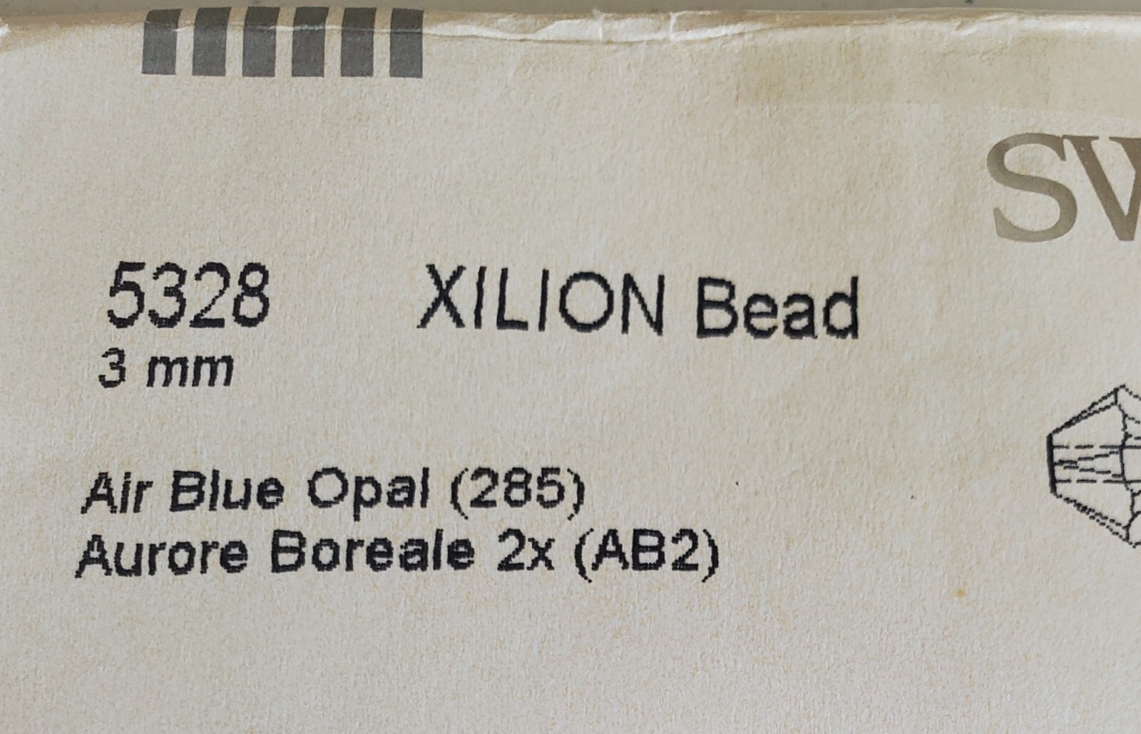 Swarovski 5328 3mm bicone beads, Air Blue Opal AB2X (36pcs)