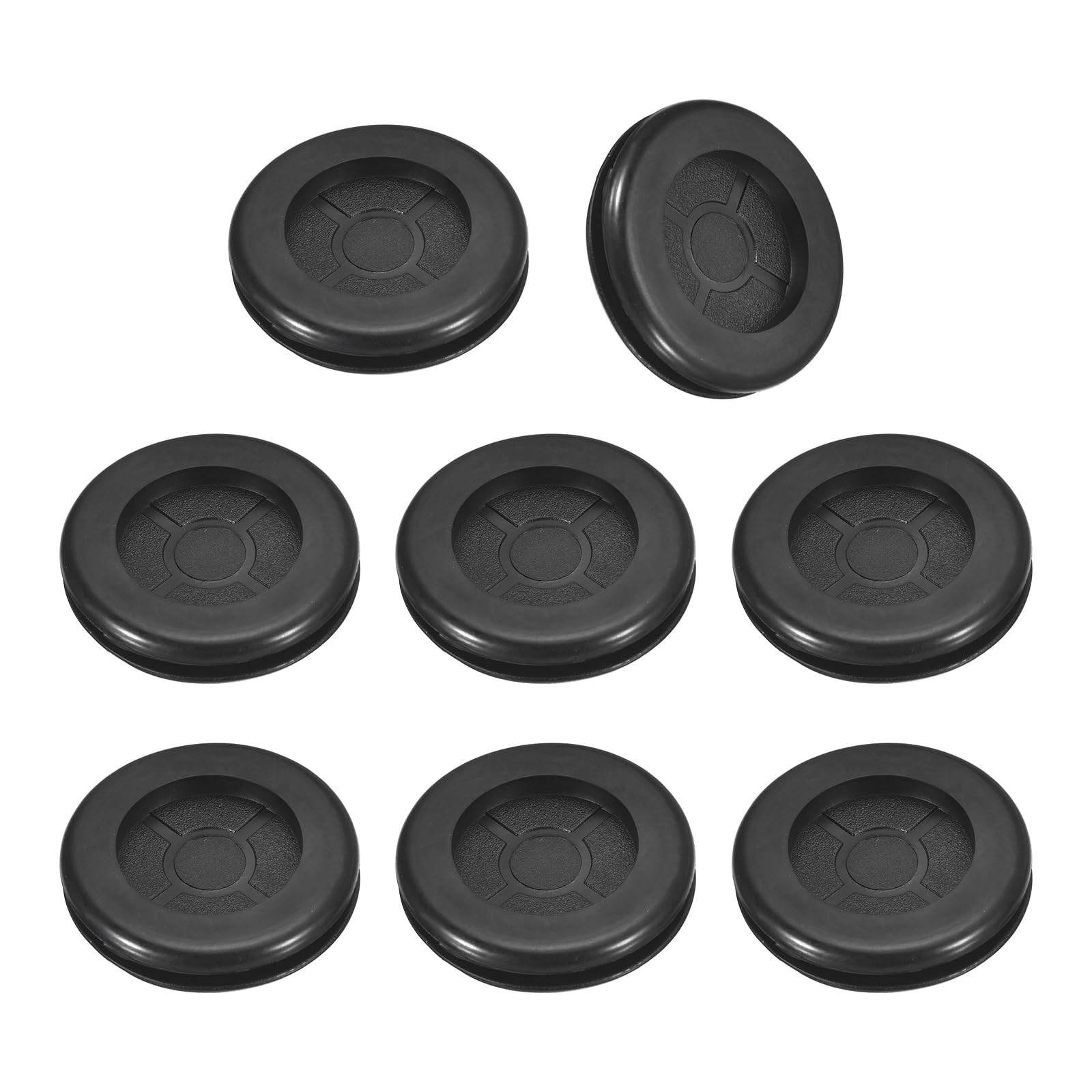 uxcell 8Pcs Rubber Grommets 1-1/8″ (30mm) Drill Hole, 1″ 1-1/8″DH,1″ID, black