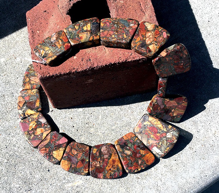 Cherry Creek Jasper Composite Trapezoid Beads (15 pieces)