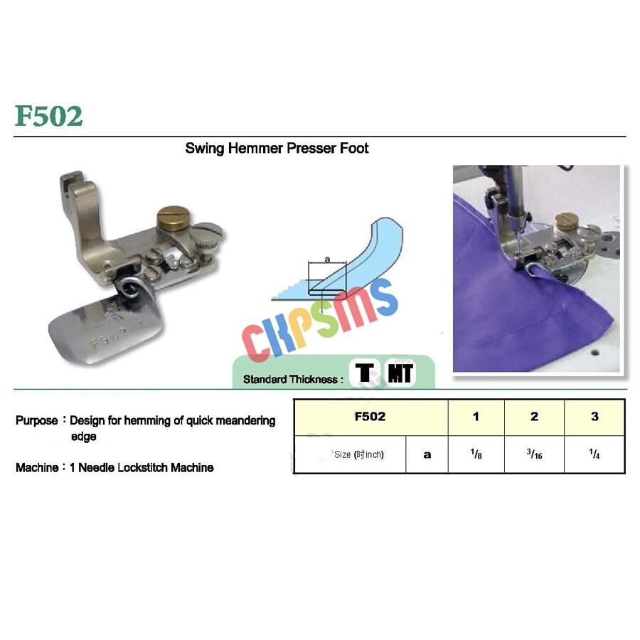#F502 zigzag hemming presser foot and folder set fit for Single Needle Sewings
