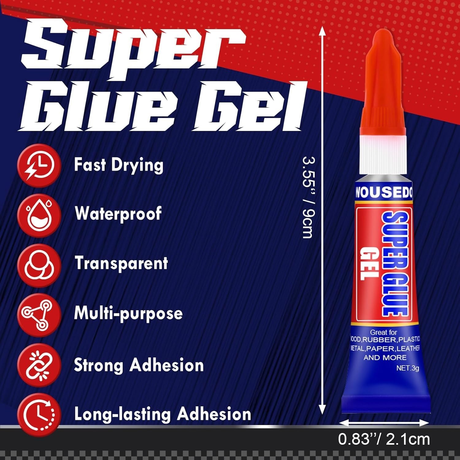All-Purpose 12-Pack Super Glue Gel – High Viscosity for Strong, Seamless Bonds