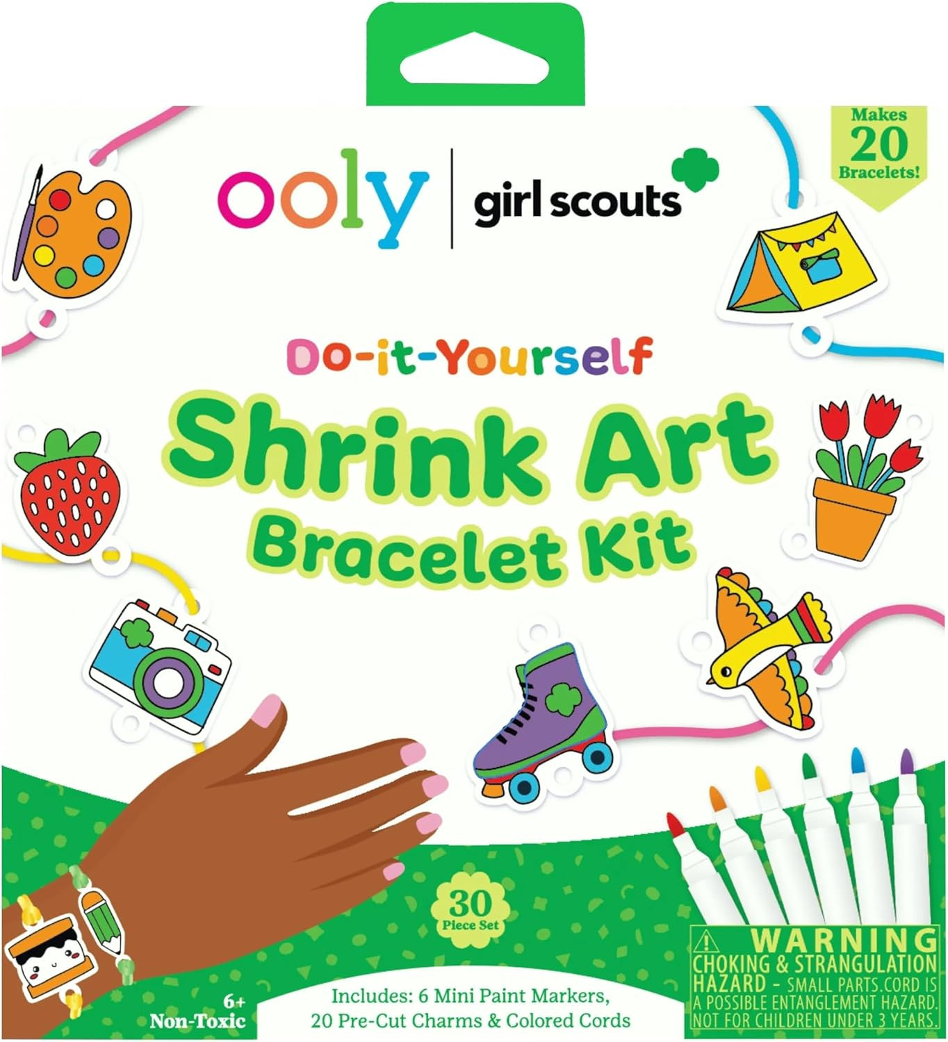 DIY Shrink Art Charms Kit, 73 Pc – Deluxe Pack | Ages 6+, 8 Paint Markers, 48 Ch