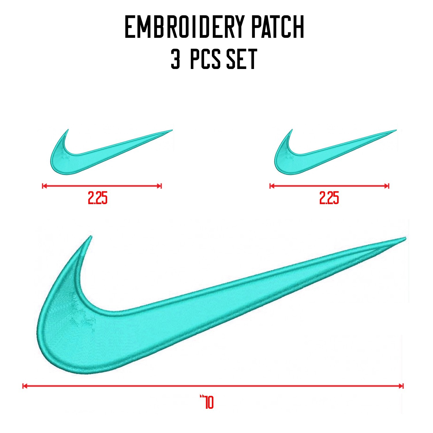 SWOOSH Logo Patch 2.25″ Embroidered Iron/Sew-on Badge for Jackets, Hats,Bags