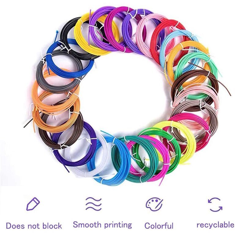 20 Colors 3D Pen Printer PLA Filament Refills High Precision 1.75mm 323 Feet