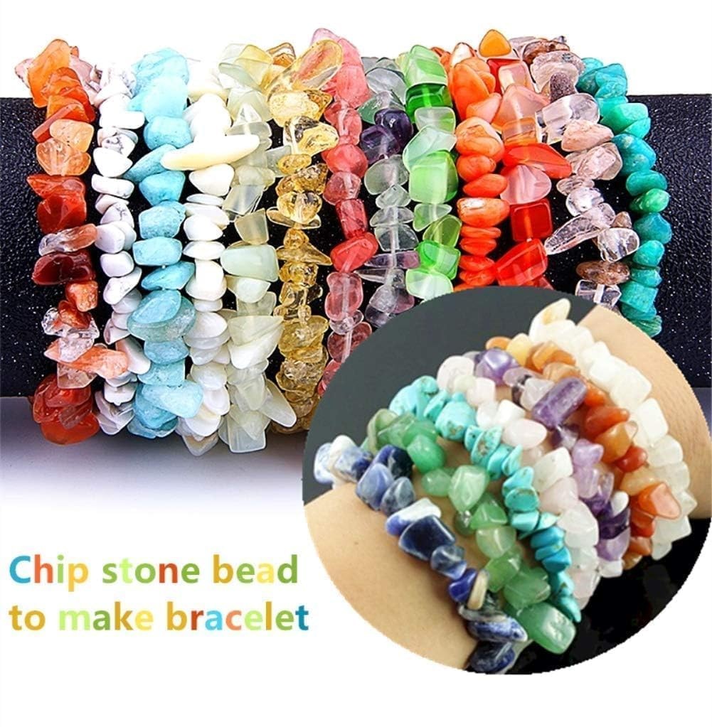 Natural Chip Stone Beads for Bracelet Jewelry Making, Hole 5-8mm, 500 stone