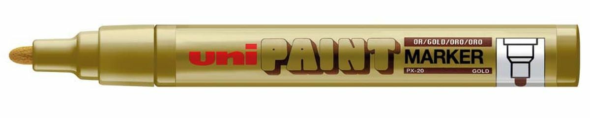 Gold Metallic oil based Paint Marker pen leaf leafing autograph Uni Paint PX-20
