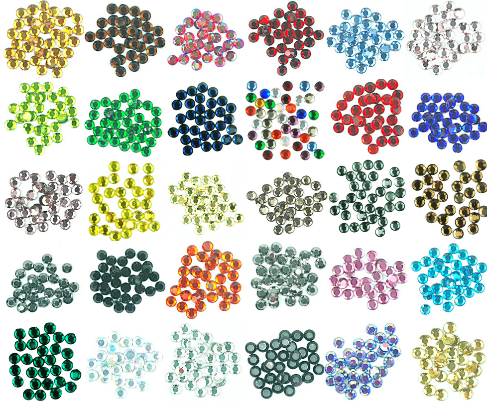 SS16 HOTFIX CRYSTAL RHINESTONES 4MM HOT FIX- 28 COLORS – 720 STONES PER PACK