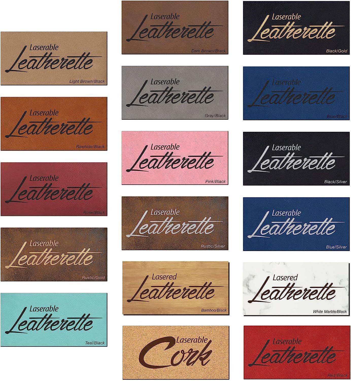 Laserable Leather Sheets, Laserable Leatherette 12″ x 24″, Laser Engraving