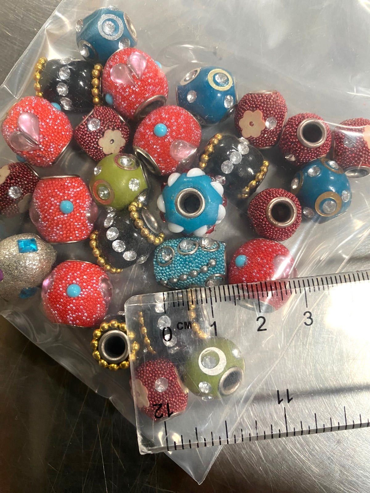 Indonesian Style Beads Multi colorful Large Hole Beads DIY Jewelry 15 mm 10 pcs