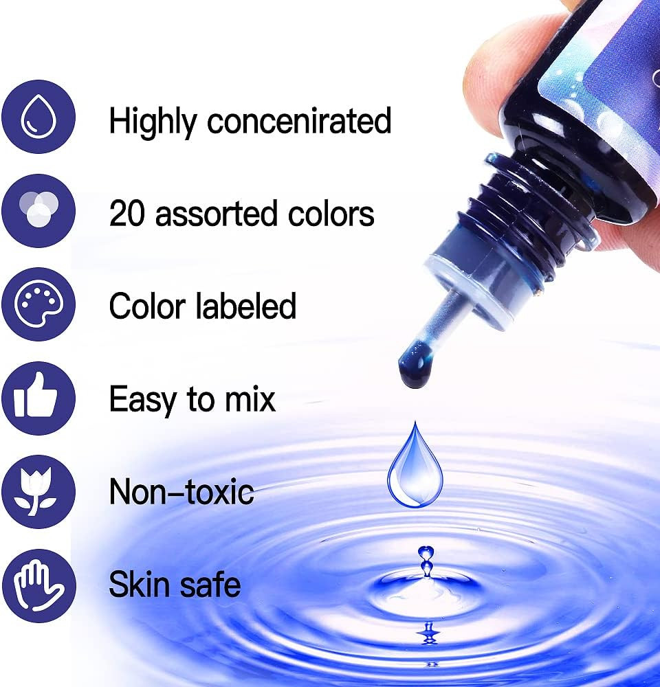 Candle Dye 20 Colors Liquid Candle Making Dye for DIY Candle Making Supplies Kit