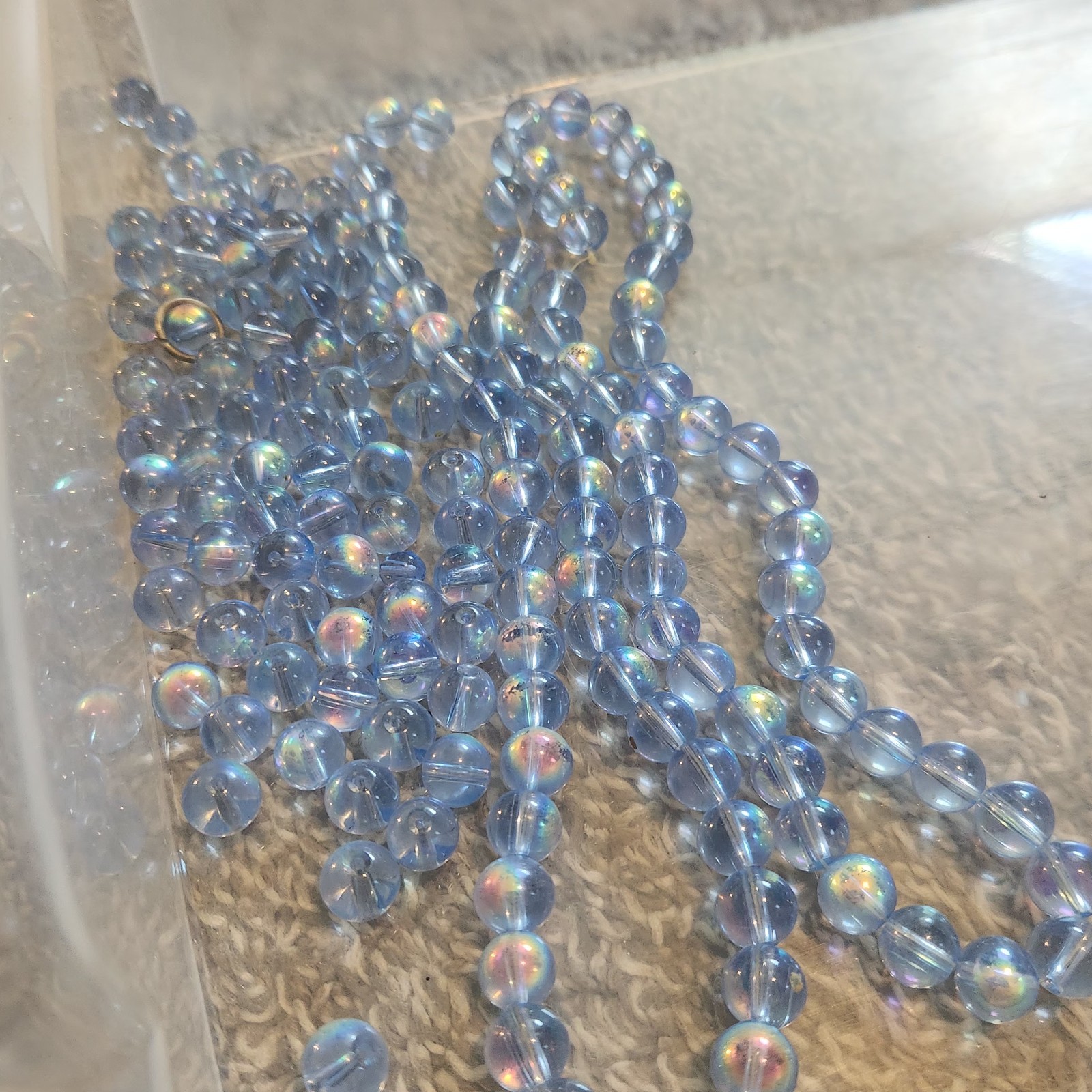 Czech glass, round druk bead clear