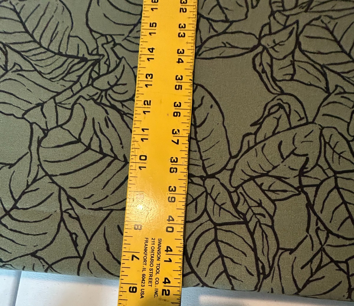 Richloom Green Leaf Printed Polyester Indoor/Outdoor Fabric New 6 Yard piece