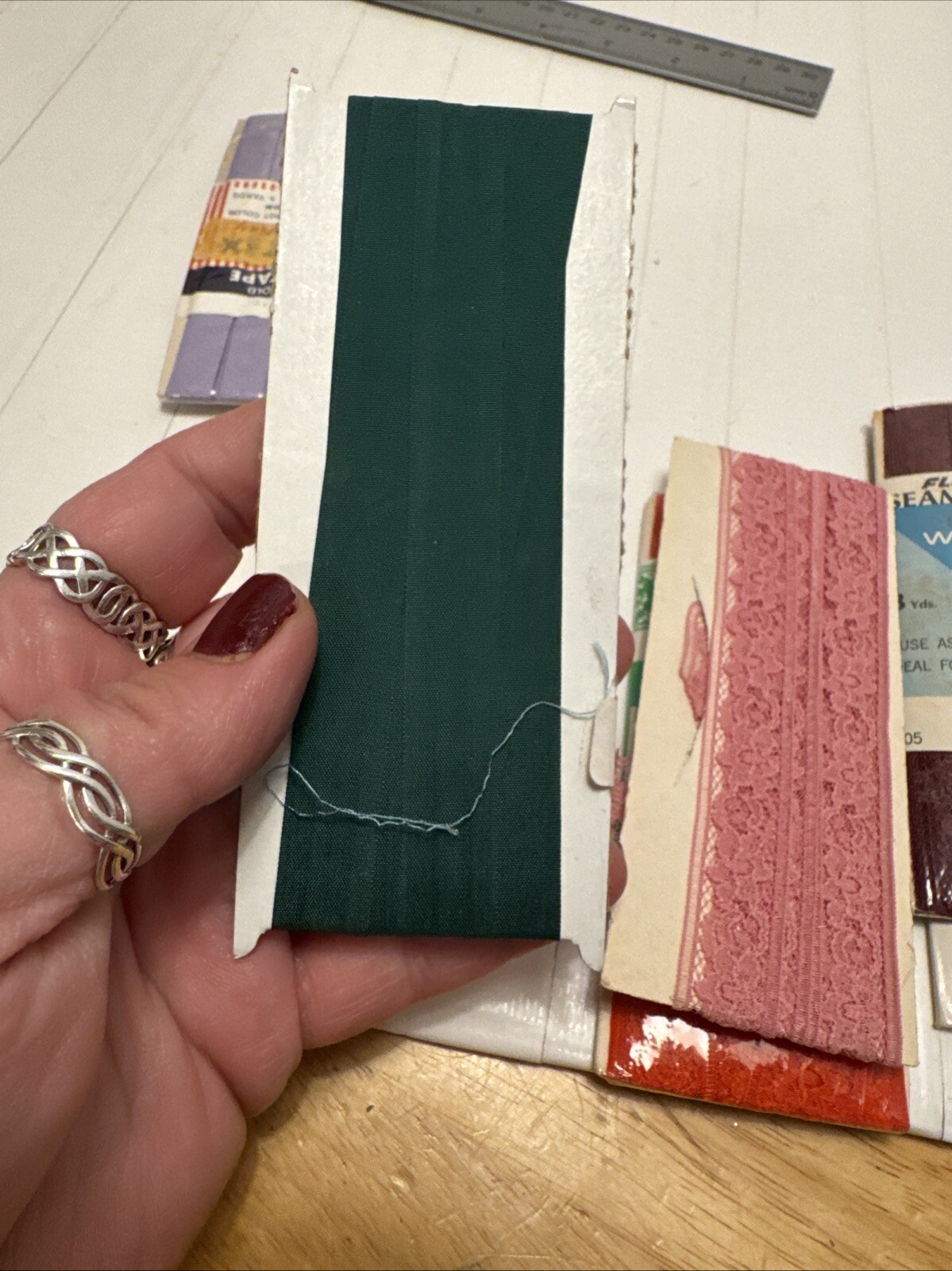 Vintage Seam Binding Lace & Tape Lot Of 8 Varies Colors-Some NIP-FREE SHIPPING