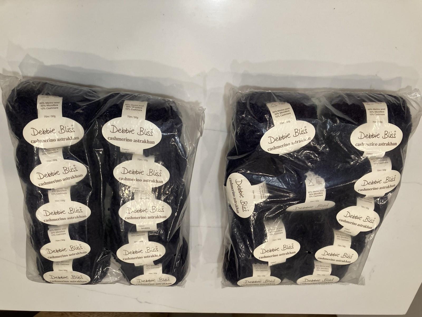21 Skeins Luxury Debbie Bliss Cashmerino Astrakhan Yarn Navy Blue 31023