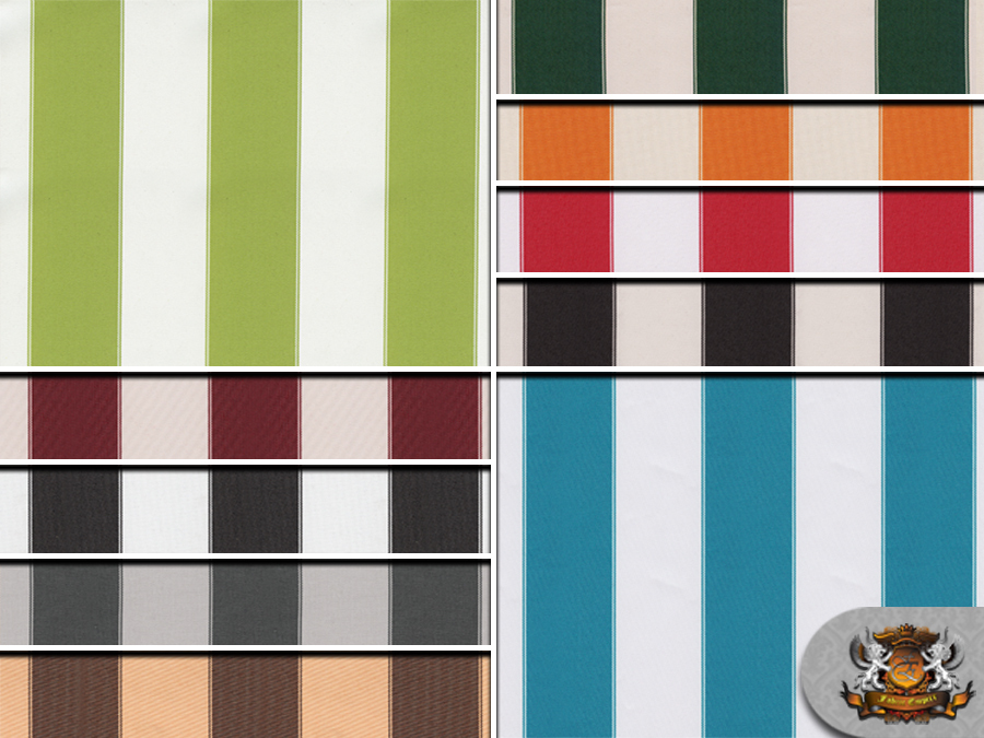 Indoor/Outdoor Waterproof Bordered Deck Stripe Fabrics / 60″ Wide / Sold BTY