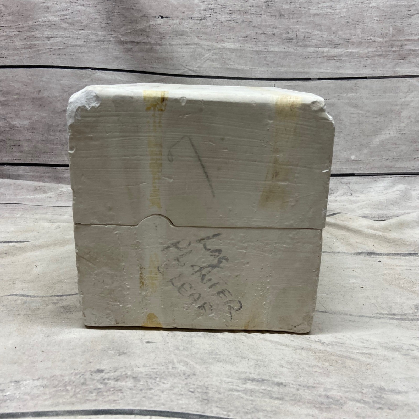 Vintage Ceramic Slip Casting Mold Log Planter with Oak Leaf and Acorn Detail