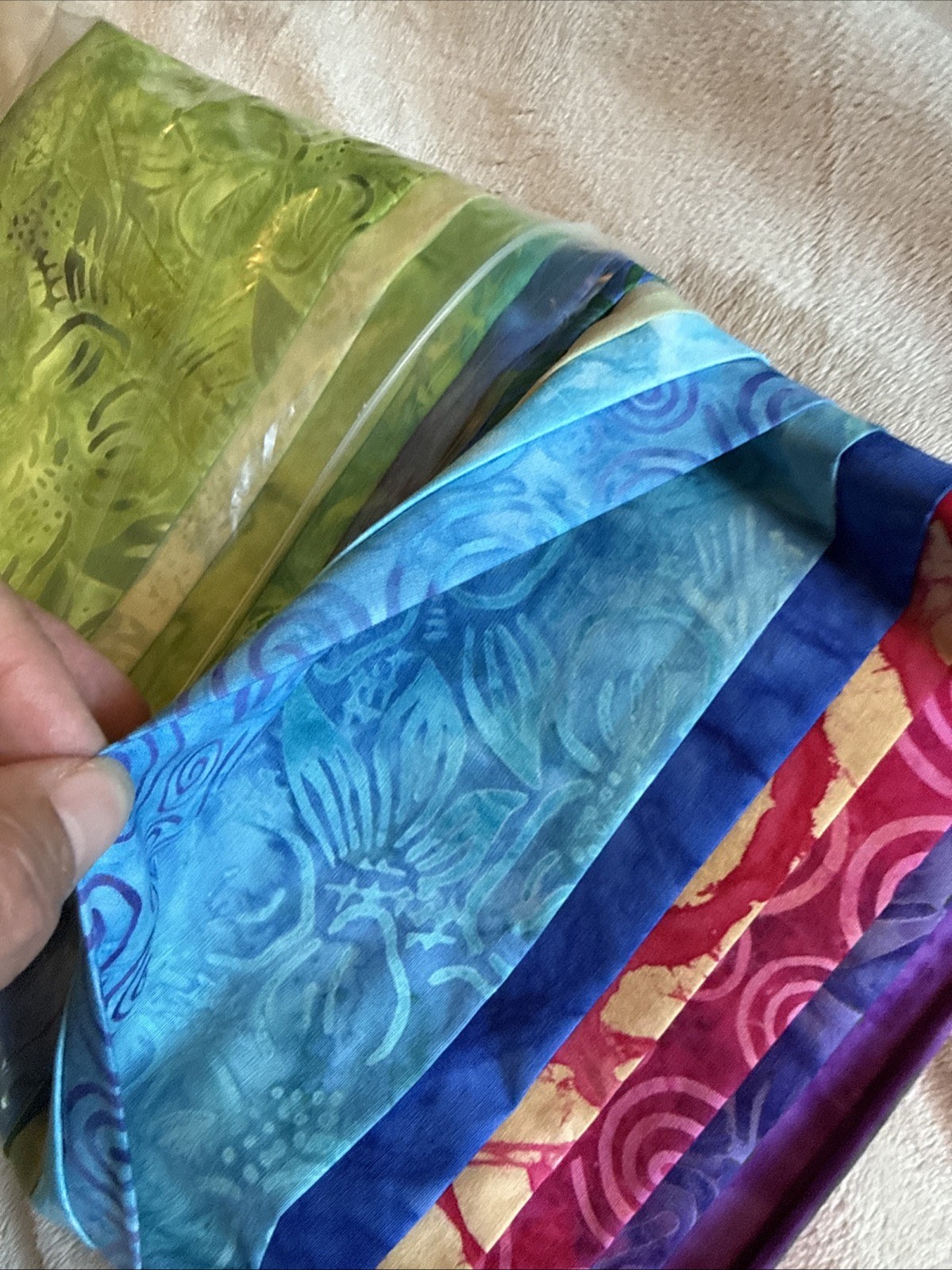 Quilt Kit 54” x 68” – Colorful Batik Cotton Fabrics + Pattern + Binding