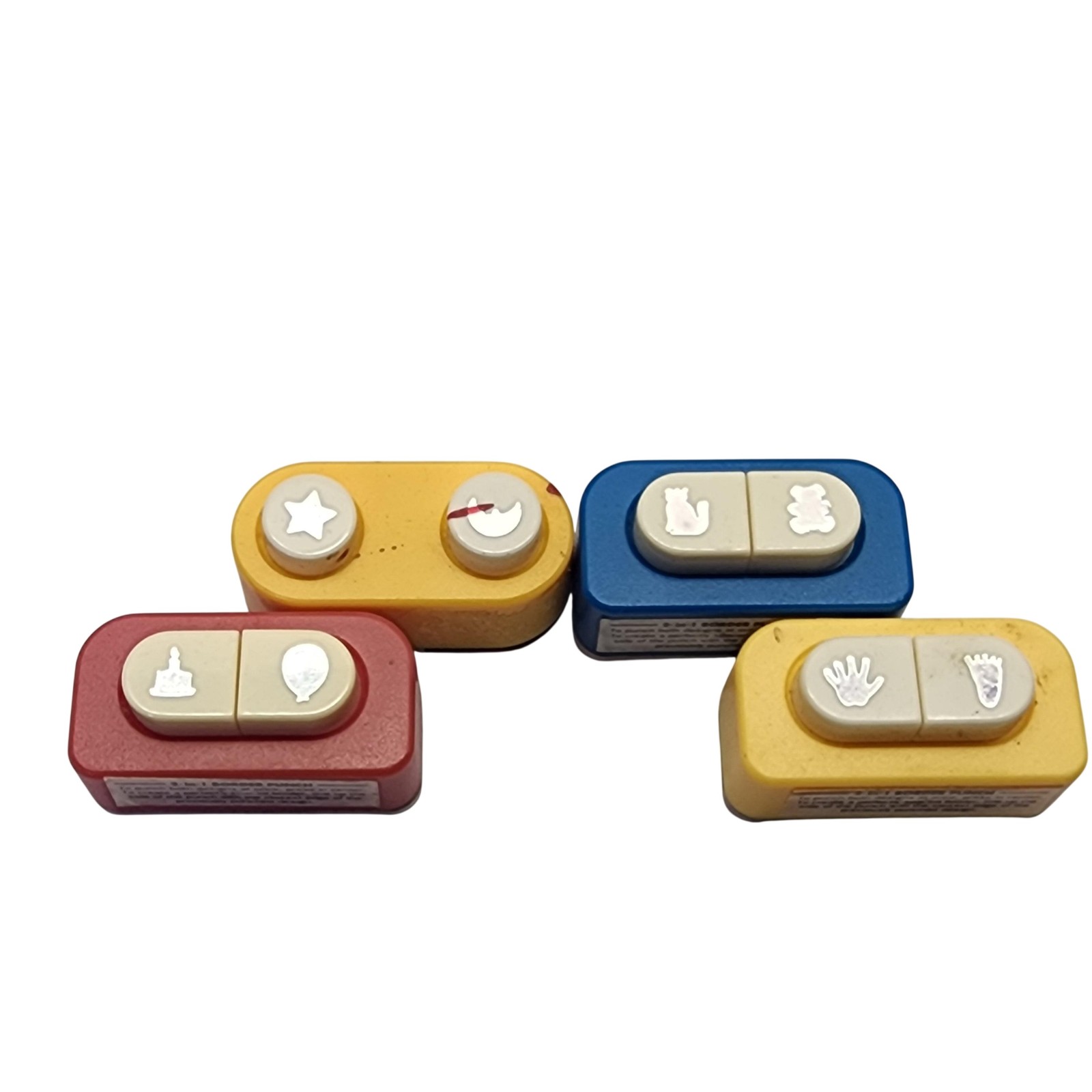 Mini 2-In-1 Border Craft Punch Lot 4 Less Than 1 Inch Hand Foot Cat Bear