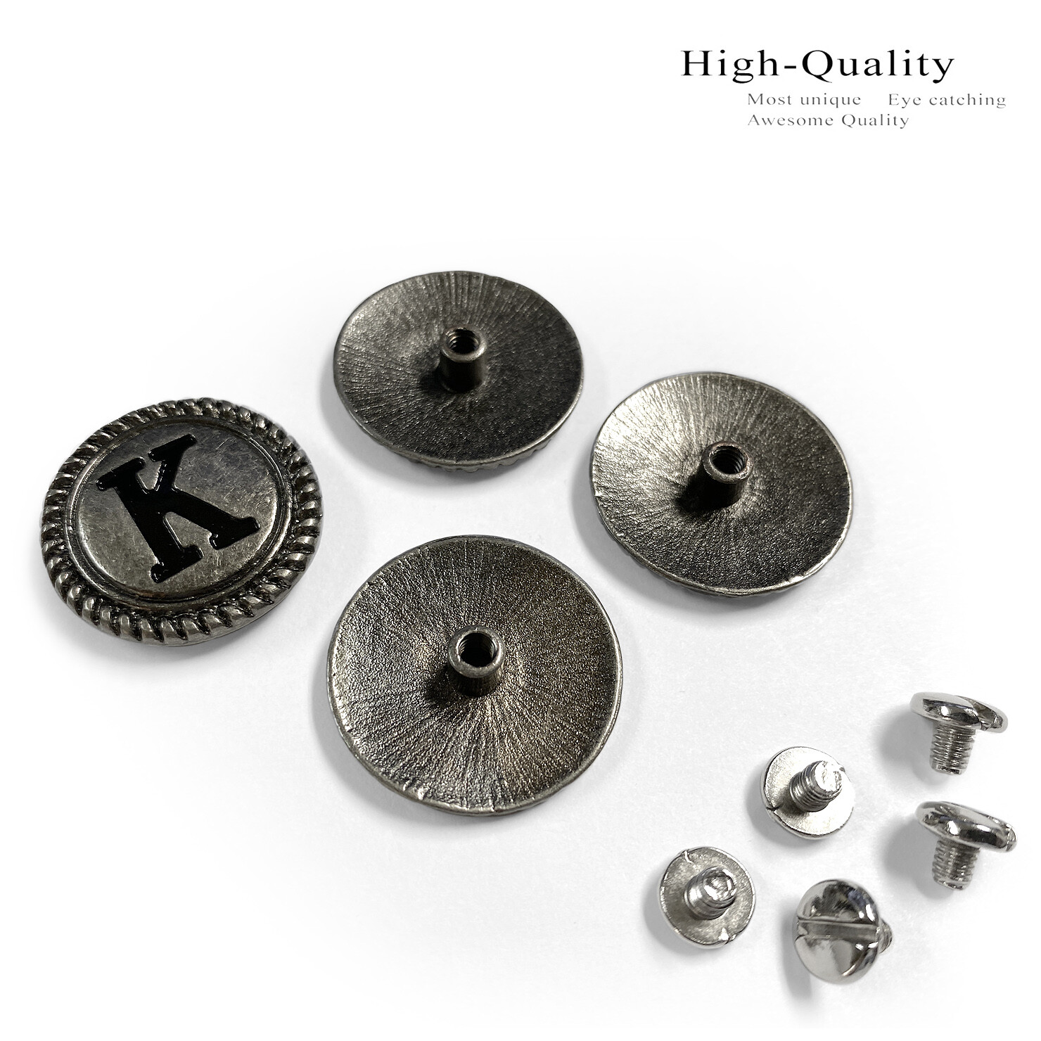 1-1/8″ Antique Silver Letter Initial Alphabet Conchos Tack Screw Back Concho