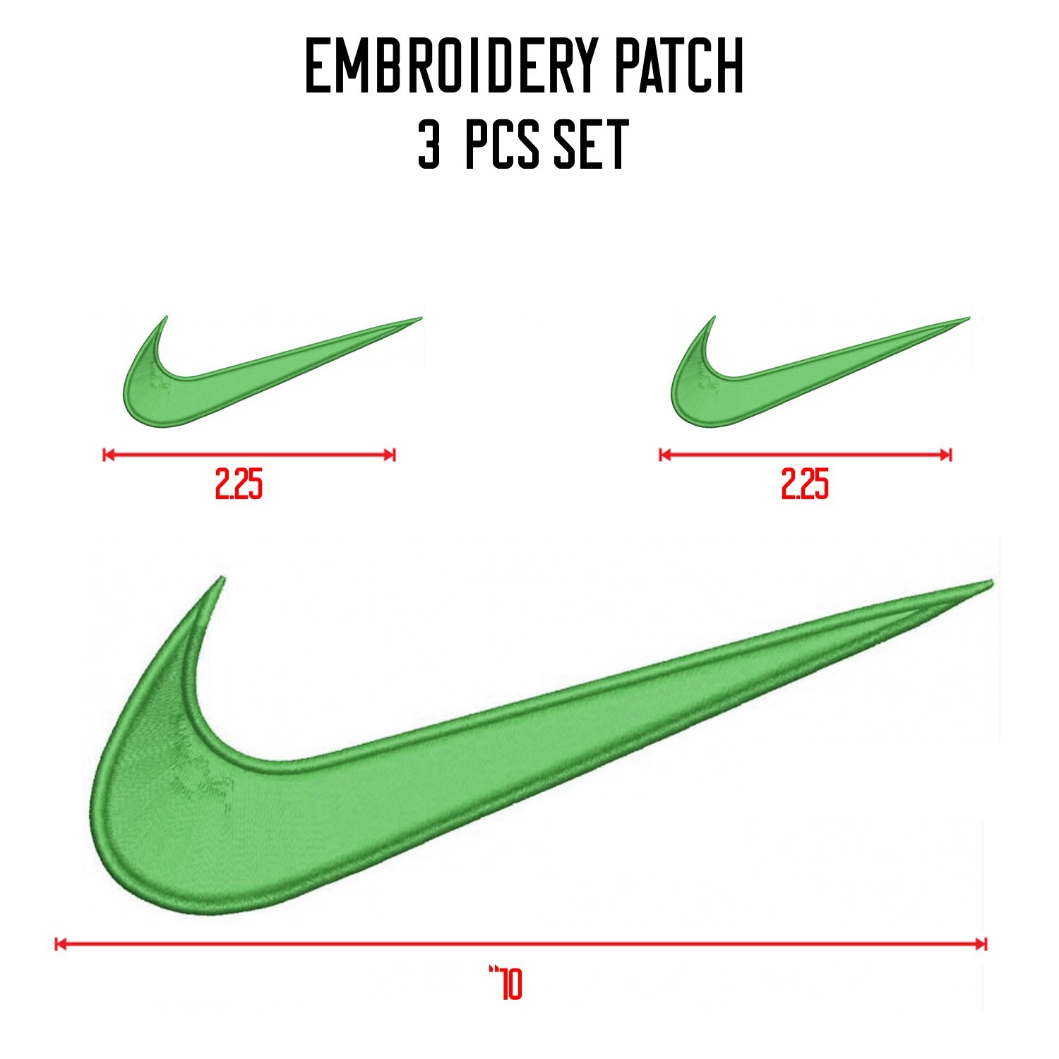 SWOOSH Logo Patch 2.25″ Embroidered Iron/Sew-on Badge for Jackets, Hats,Bags