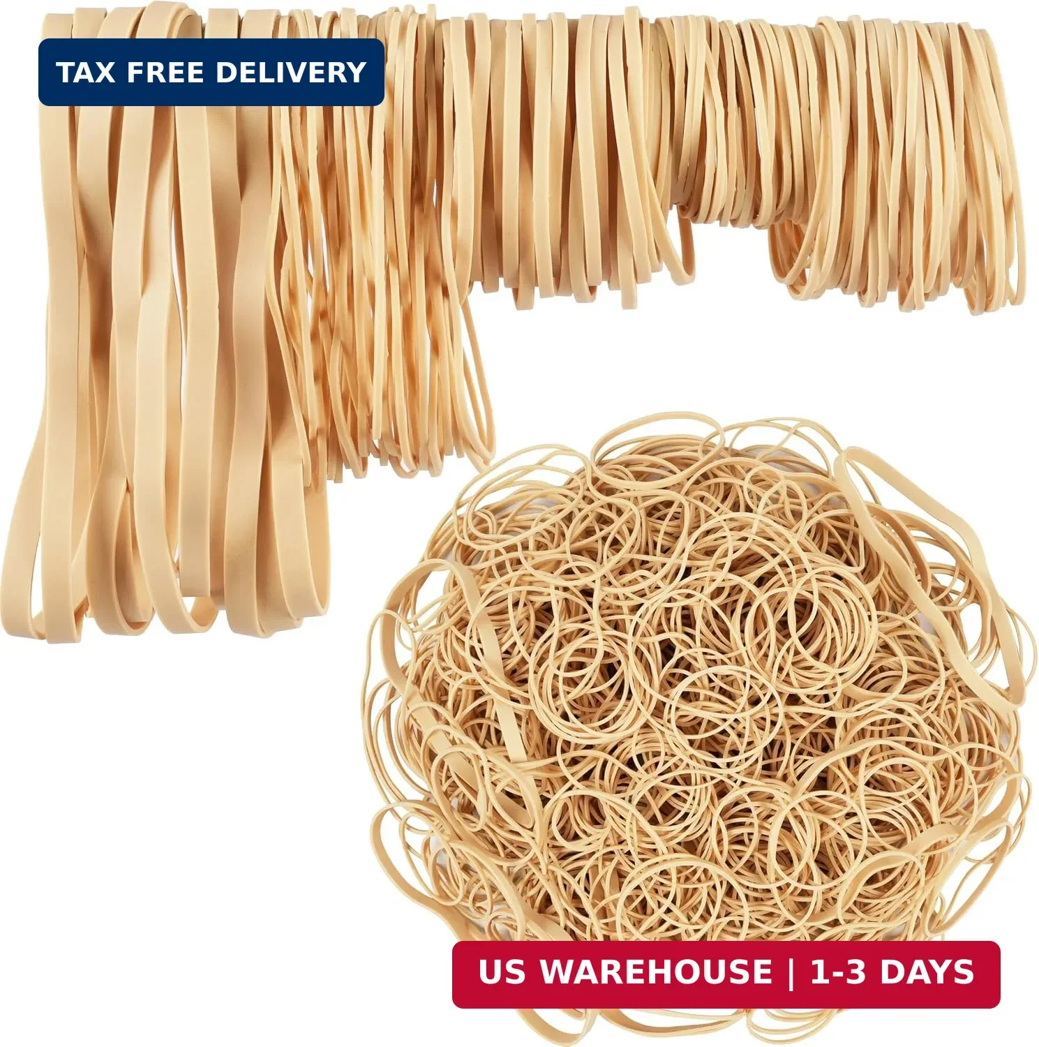 5Sizes Rubber Bands Assorted Sizes Elastic Bands for Office Supplies 0.5lb | 5 S