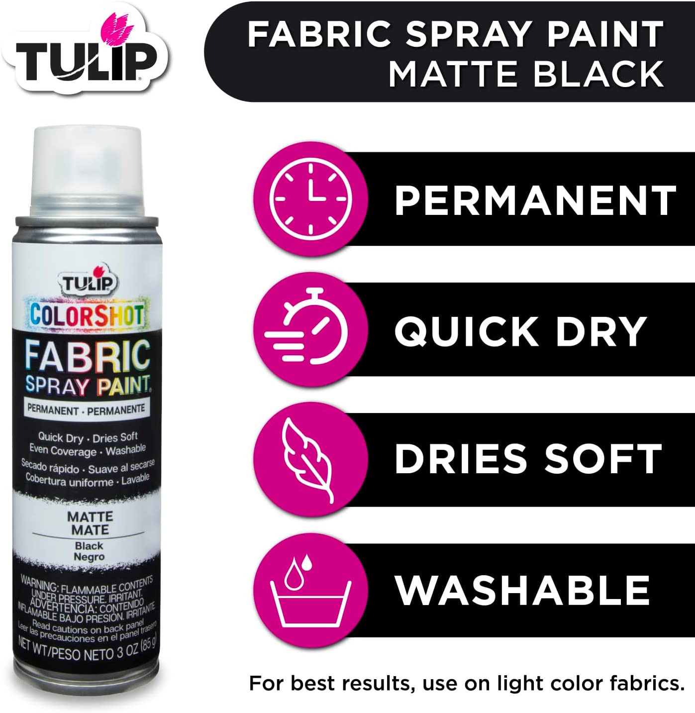 Colorshot Instant Fabric Spray Color 3Oz. Black
