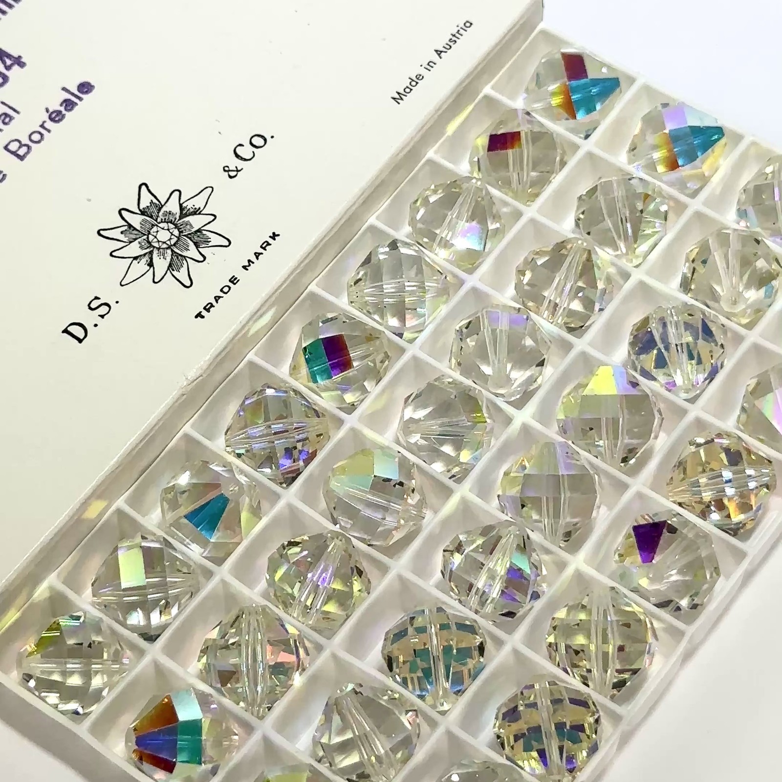 Swarovski Art.# 346-5004 14mm Crystal AB 36pcs Vintage Geometric Crystal Beads