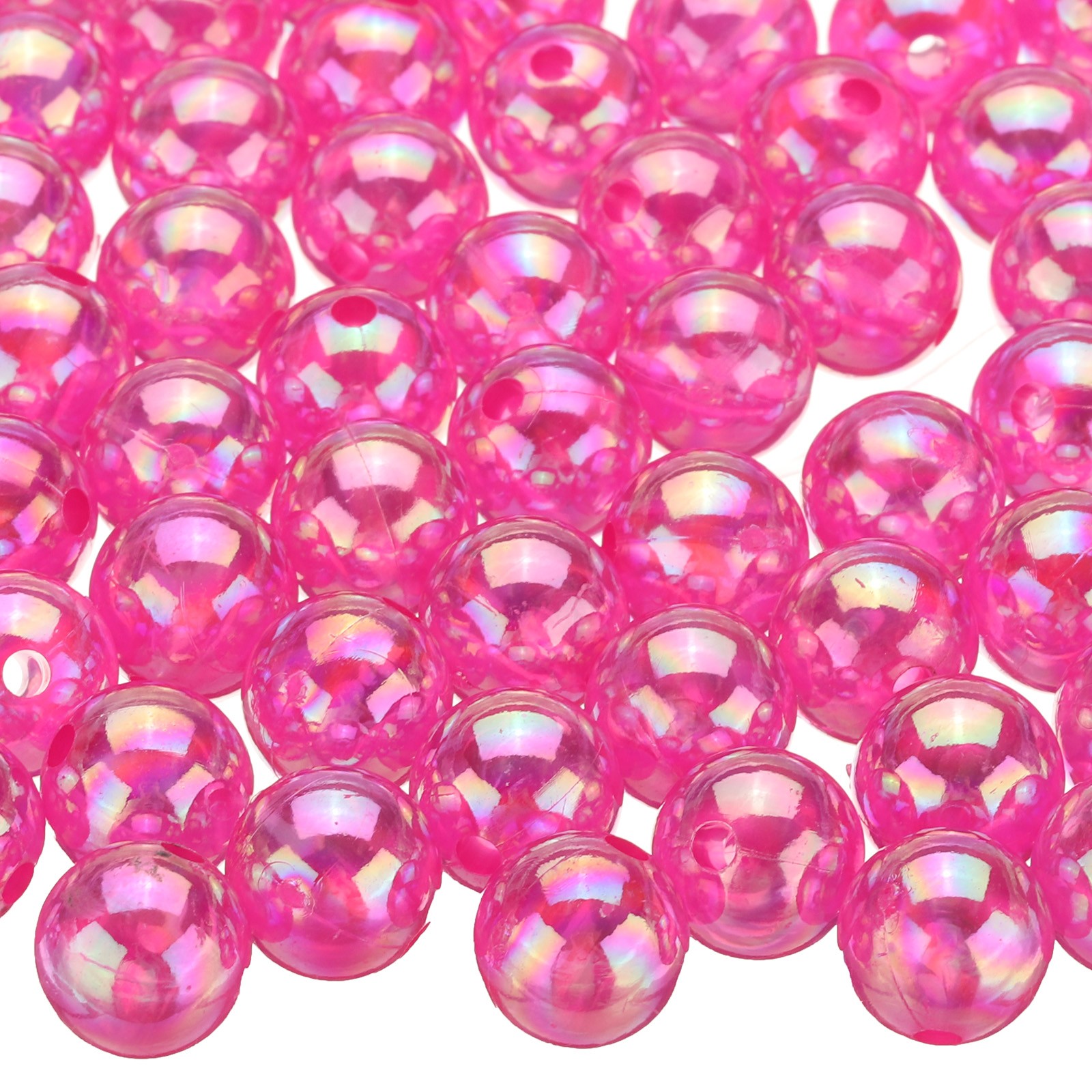100pcs Acrylic Round Beads AB Colors 12mm Loose Craft Beads Light Purple AB