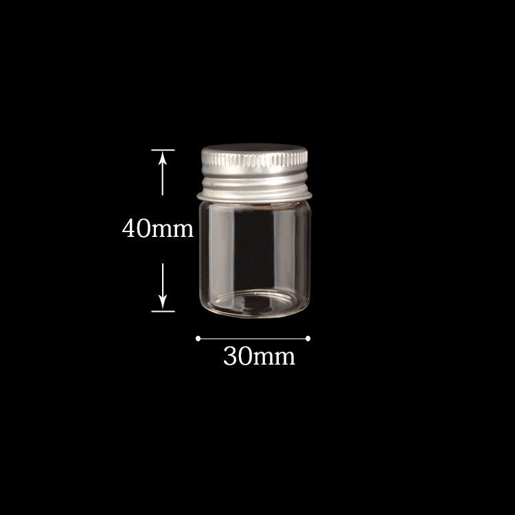 10pcs Glass Vial Jars Bottle Crafts With Aluminum Lid Silicone Gasket 15ml~110ml