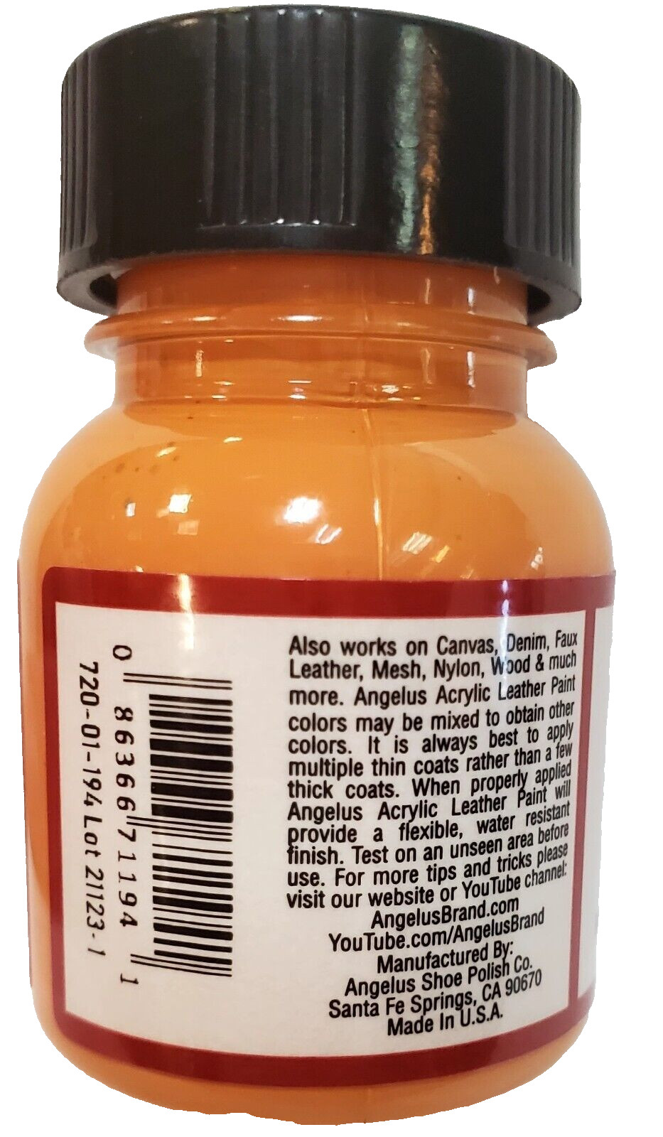Angelus Acrylic Waterproof Leather Paint For Sneakers Shoes Bags – Caramel, 1 oz